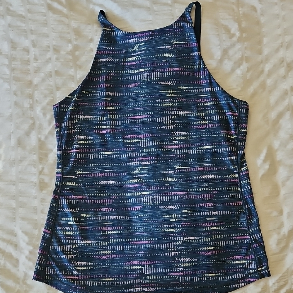 Prana High Neck Low Back Women's Patterned Tank Top